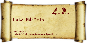 Lotz Mária névjegykártya